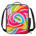 Rainbow Swirl Candy Print Crossbody Lunch Bag