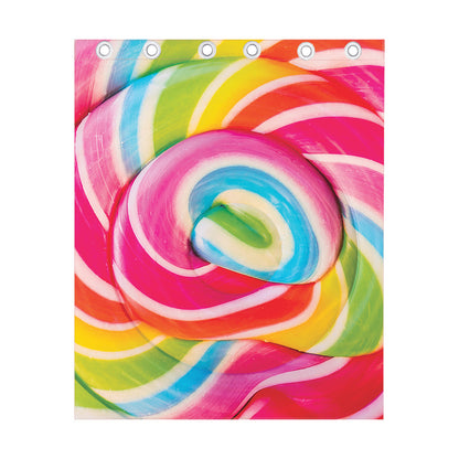 Rainbow Swirl Candy Print Curtain