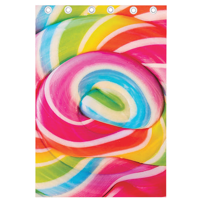 Rainbow Swirl Candy Print Curtain