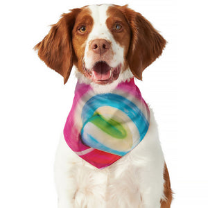 Rainbow Swirl Candy Print Dog Bandana