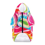 Rainbow Swirl Candy Print Dog Zip Up Hoodie