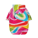 Rainbow Swirl Candy Print Dog Zip Up Hoodie