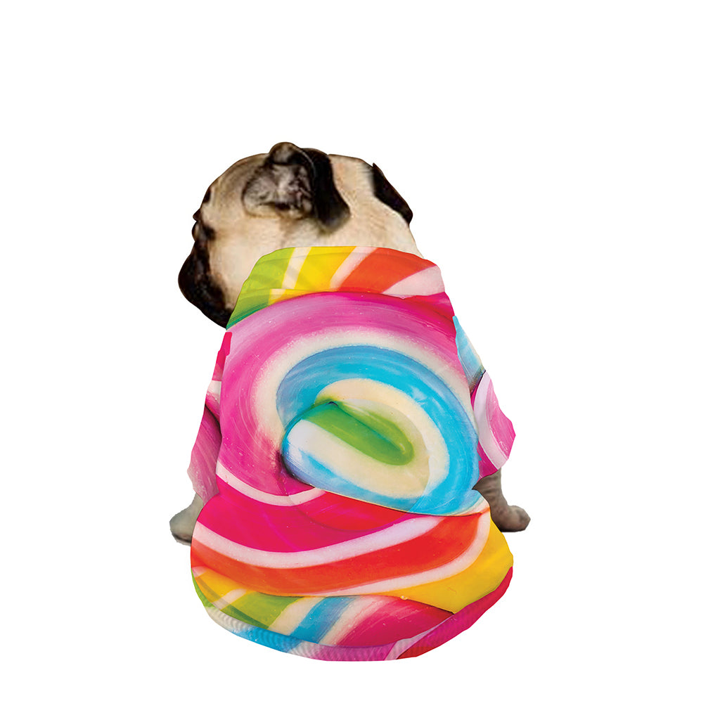 Rainbow Swirl Candy Print Dog Zip Up Jacket