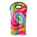 Rainbow Swirl Candy Print Double Neoprene Wine Tote