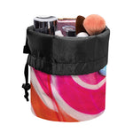 Rainbow Swirl Candy Print Drawstring Makeup Bag