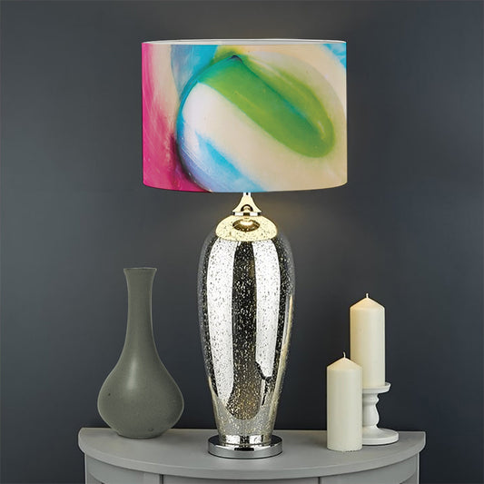 Rainbow Swirl Candy Print Drum Lamp Shade