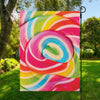 Rainbow Swirl Candy Print Garden Flag