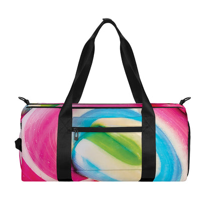 Rainbow Swirl Candy Print Gym Bag