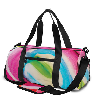 Rainbow Swirl Candy Print Gym Bag