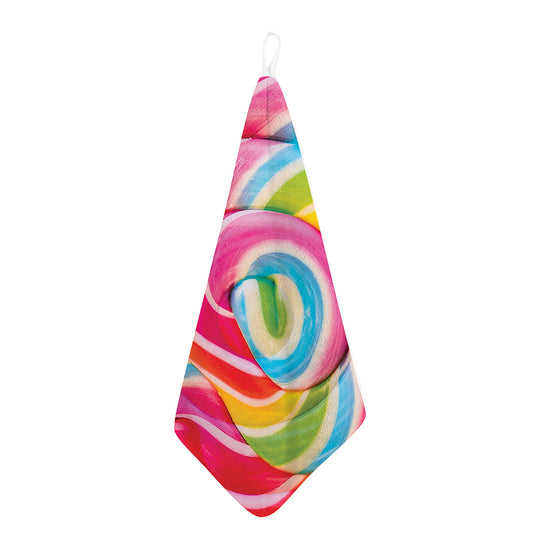 Rainbow Swirl Candy Print Hand Towel
