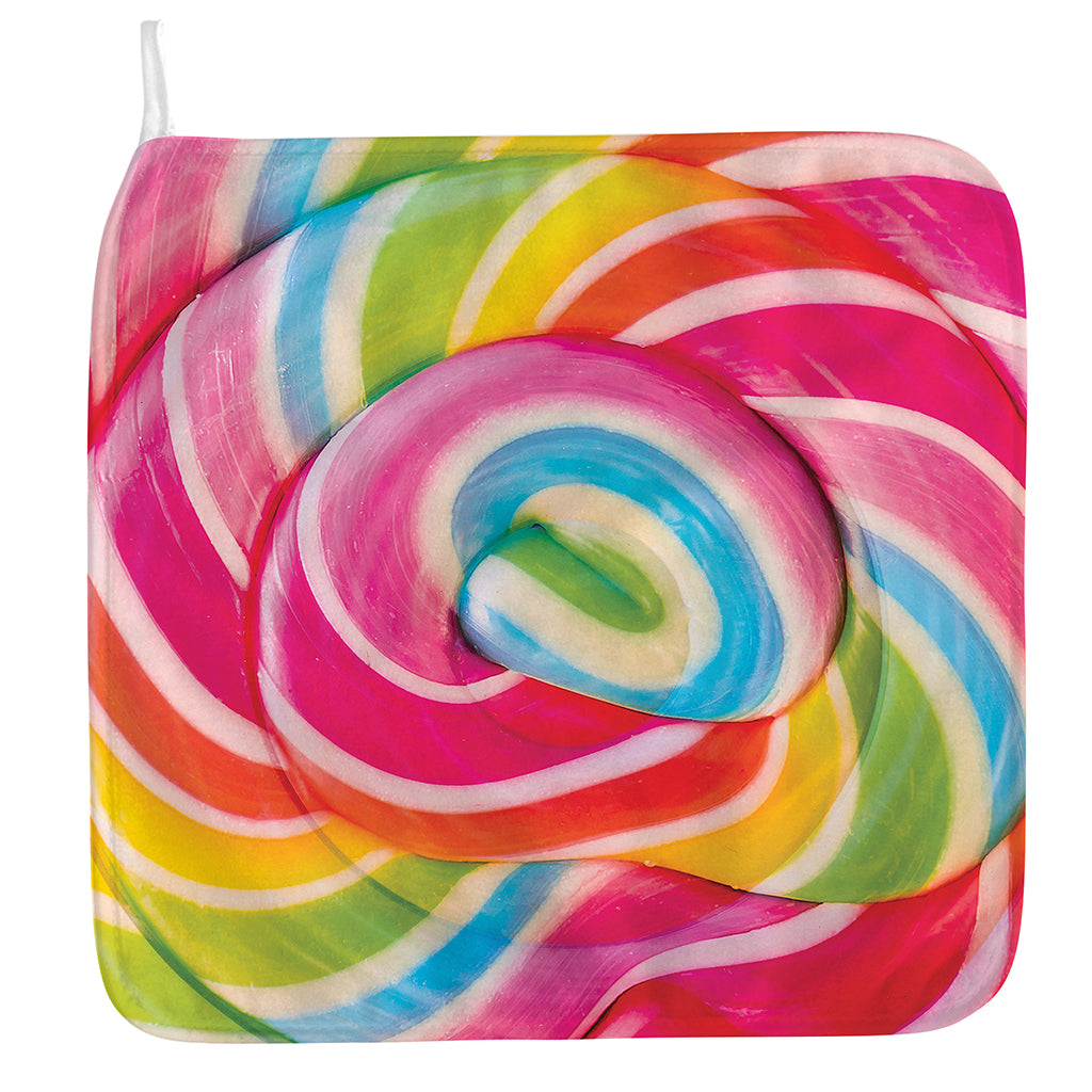 Rainbow Swirl Candy Print Hand Towel