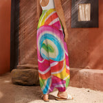 Rainbow Swirl Candy Print Harem Pants