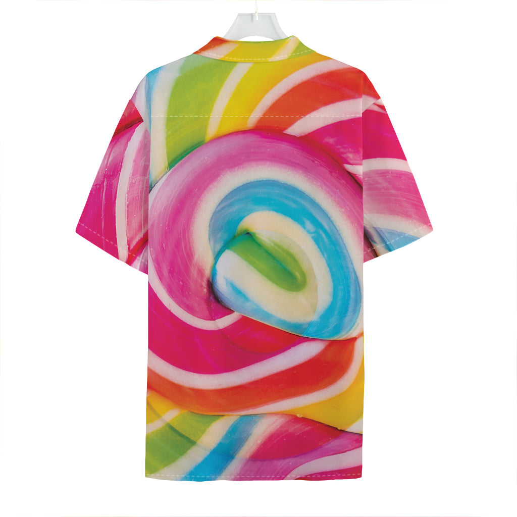 Rainbow Swirl Candy Print Hawaiian Shirt