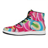 Rainbow Swirl Candy Print High Top Leather Sneakers