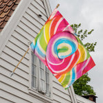 Rainbow Swirl Candy Print House Flag