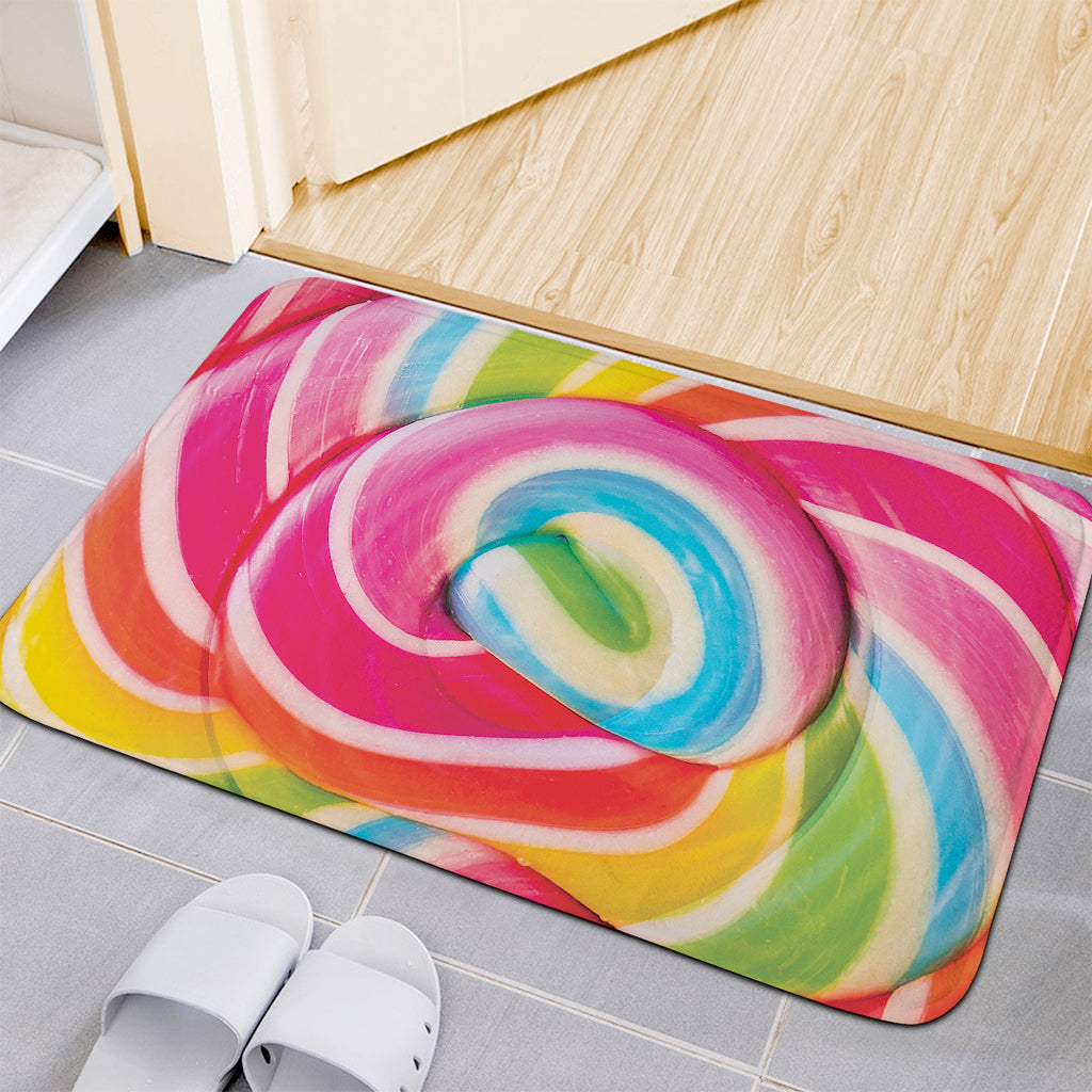 Rainbow Swirl Candy Print Indoor Door Mat