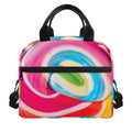 Rainbow Swirl Candy Print Insulated Lunch Bag