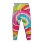 Rainbow Swirl Candy Print Jogger Pants