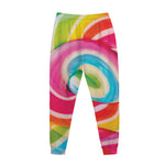 Rainbow Swirl Candy Print Jogger Pants