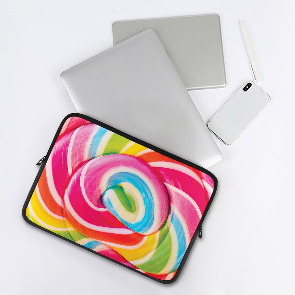 Rainbow Swirl Candy Print Laptop Sleeve