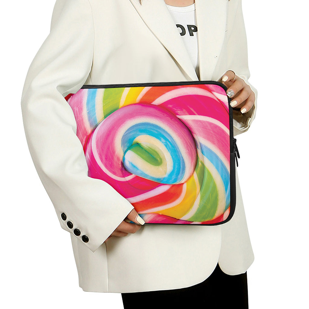 Rainbow Swirl Candy Print Laptop Sleeve