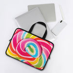 Rainbow Swirl Candy Print Laptop Sleeve With Handle