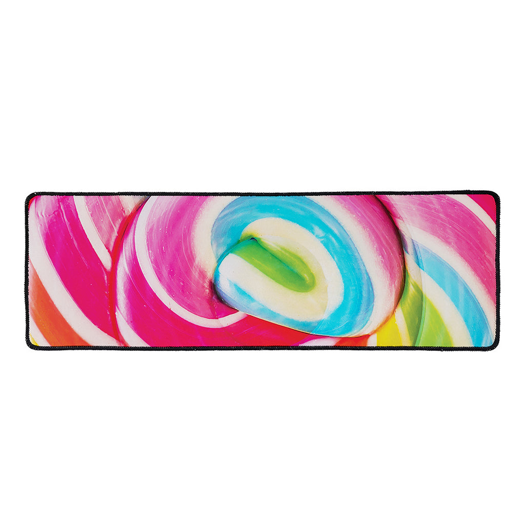 Rainbow Swirl Candy Print Long Kitchen Mat