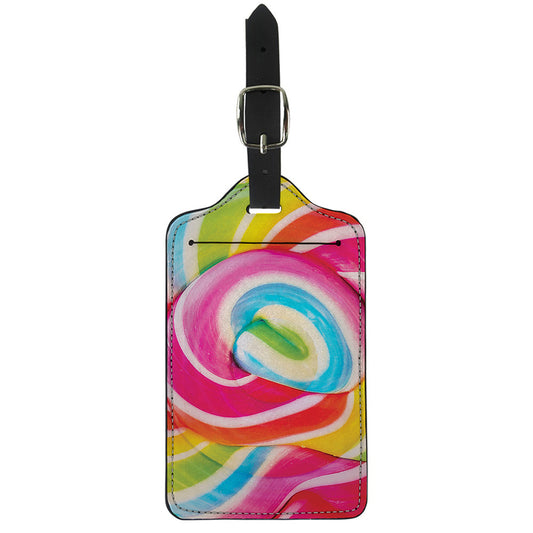 Rainbow Swirl Candy Print Luggage Tag