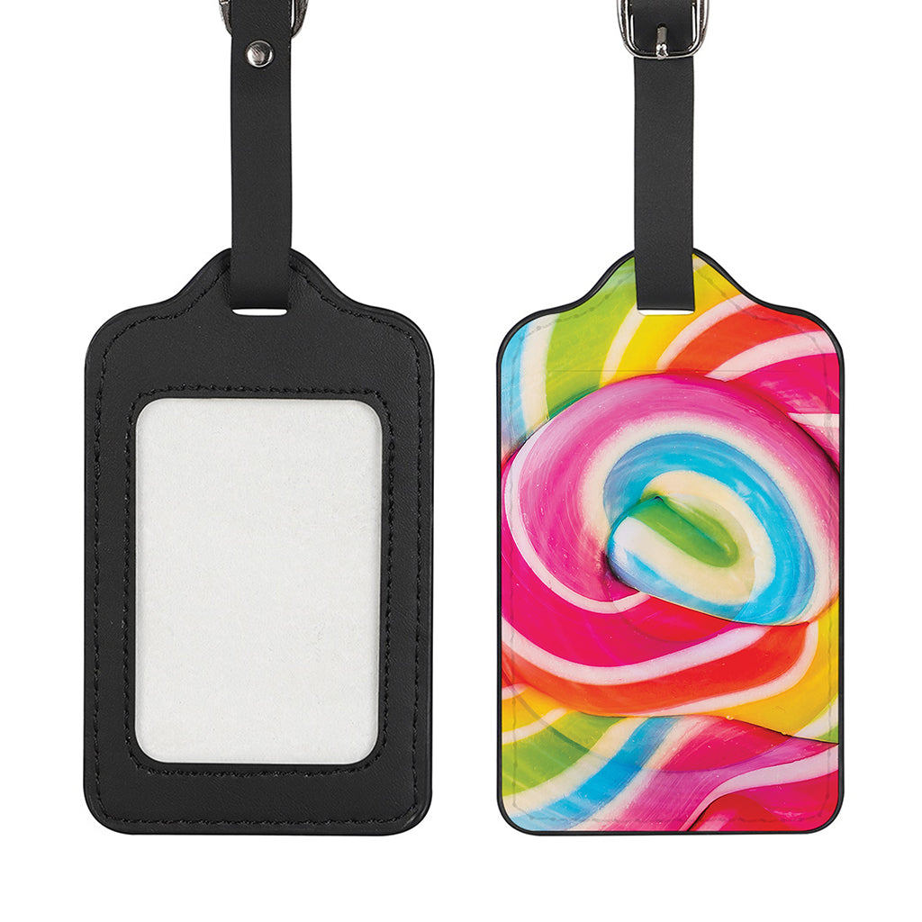 Rainbow Swirl Candy Print Luggage Tag
