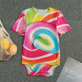 Rainbow Swirl Candy Print Men's Bodysuit