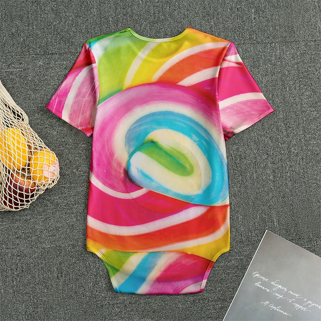 Rainbow Swirl Candy Print Men's Bodysuit