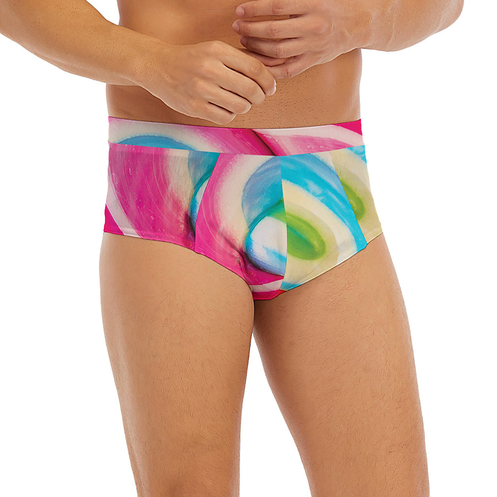 Rainbow Swirl Candy Print Men's Briefs