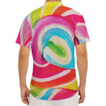 Rainbow Swirl Candy Print Men's Deep V-Neck Shirt