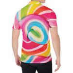 Rainbow Swirl Candy Print Men's Shirt