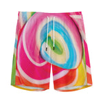 Rainbow Swirl Candy Print Men's Sports Shorts