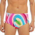 Rainbow Swirl Candy Print Men's Triangle Swim Briefs