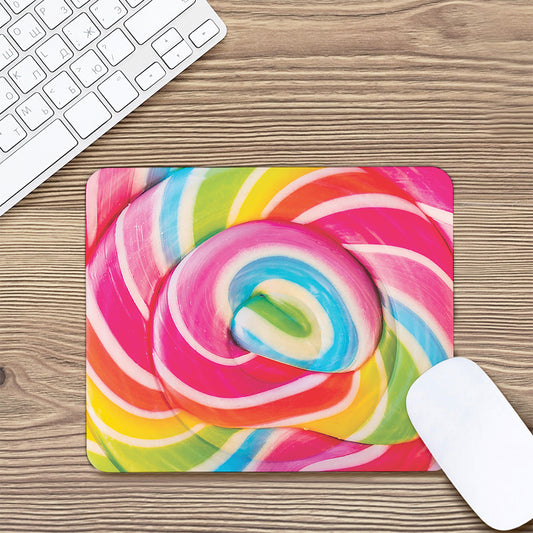 Rainbow Swirl Candy Print Mouse Pad