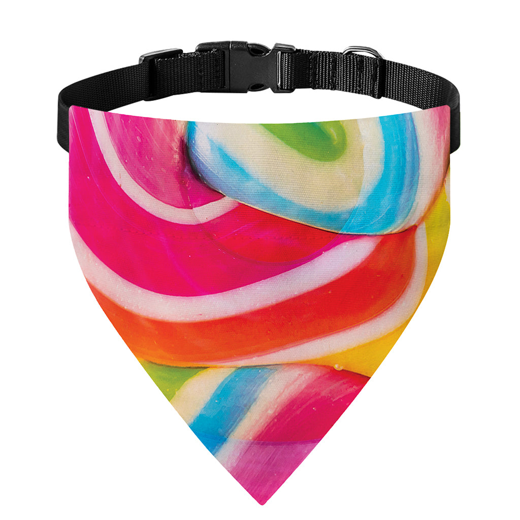 Rainbow Swirl Candy Print Over The Collar Dog Bandana