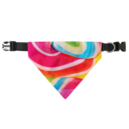 Rainbow Swirl Candy Print Over The Collar Dog Bandana