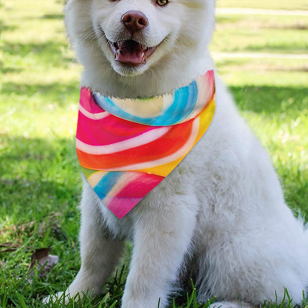 Rainbow Swirl Candy Print Over The Collar Dog Bandana