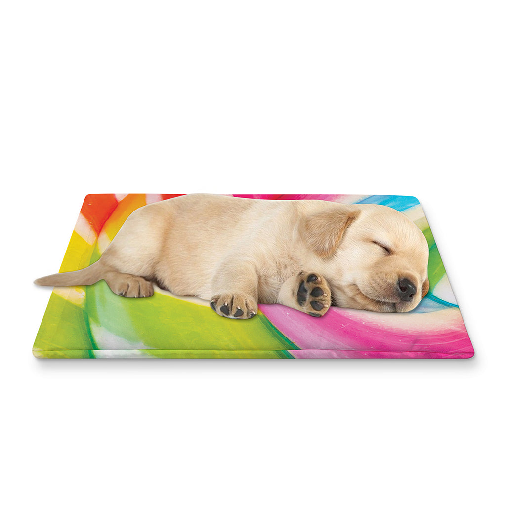 Rainbow Swirl Candy Print Pet Cooling Mat Cover