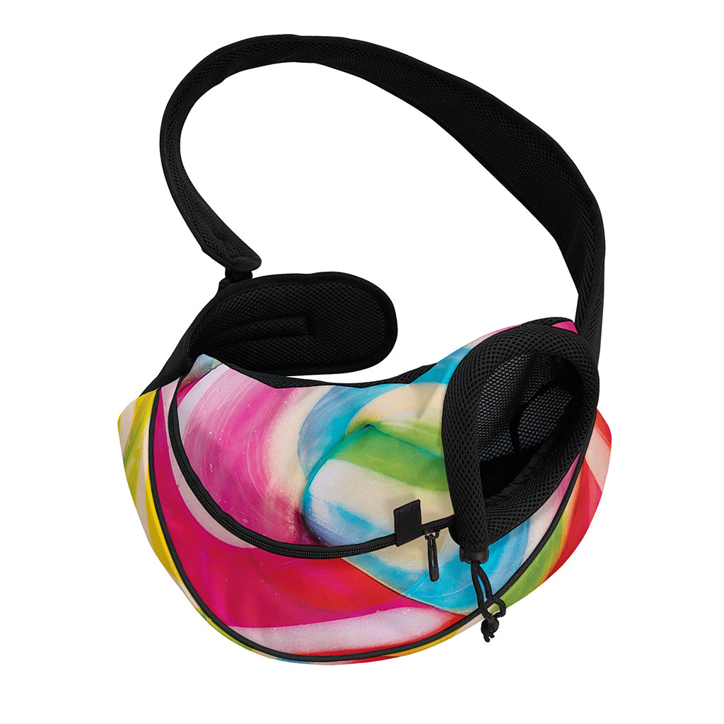 Rainbow Swirl Candy Print Pet Sling Carrier
