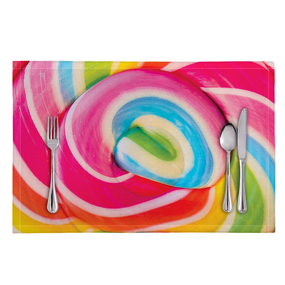Rainbow Swirl Candy Print Placemat