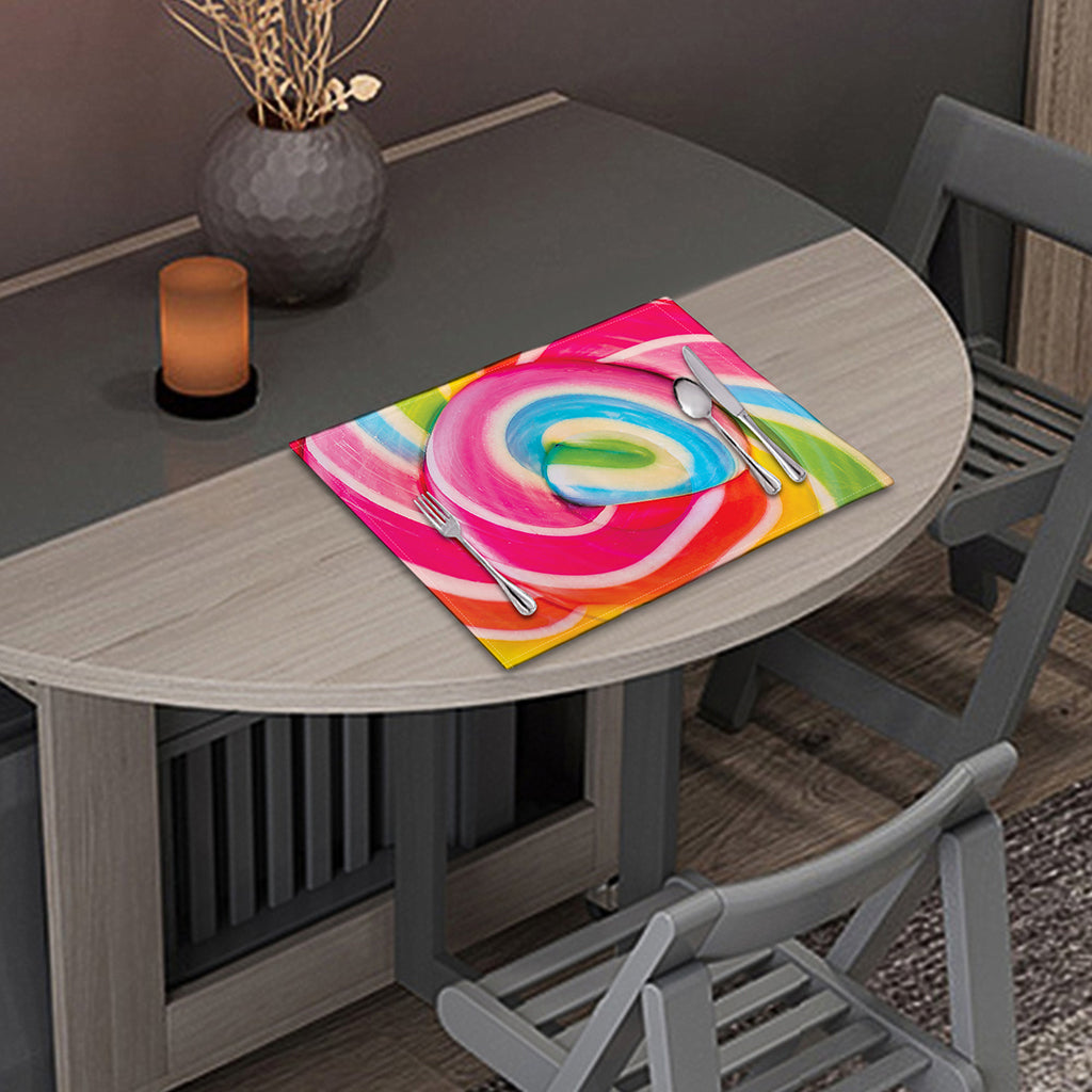 Rainbow Swirl Candy Print Placemat