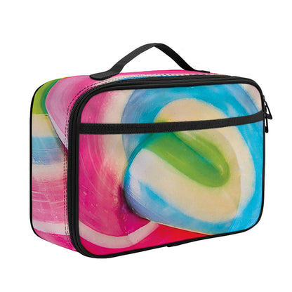 Rainbow Swirl Candy Print Portable Lunch Bag