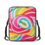 Rainbow Swirl Candy Print Rectangular Crossbody Bag