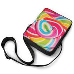Rainbow Swirl Candy Print Rectangular Crossbody Bag
