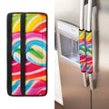 Rainbow Swirl Candy Print Refrigerator Handle Covers