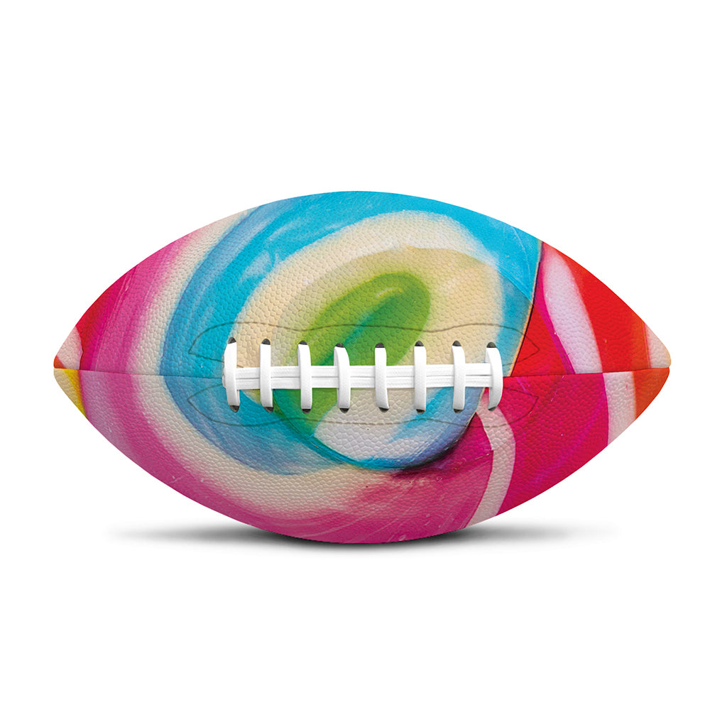Rainbow Swirl Candy Print Rugby Ball