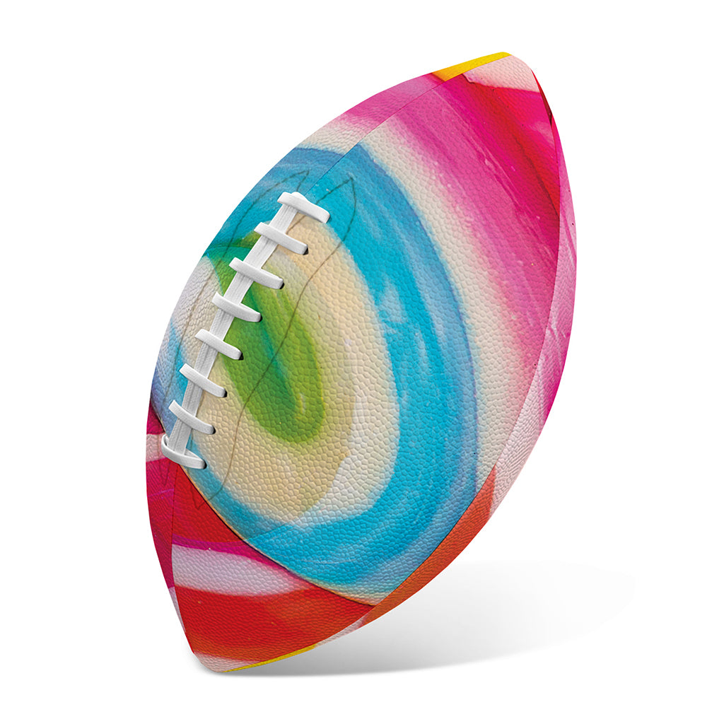 Rainbow Swirl Candy Print Rugby Ball